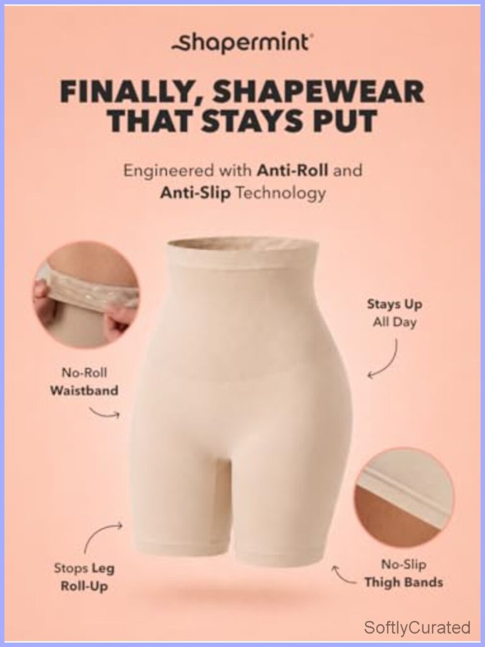 High-Waisted Tummy Control Shapewear Shorts Thigh Slimmer Seamless - Picture 4 of 6